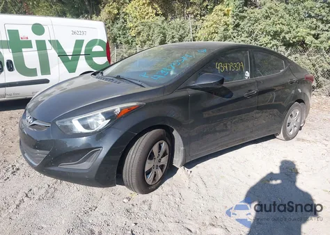 2016 Hyundai Elantra Se z USA, uszkodzony, nr VIN 5NPDH4AE6GH682309